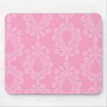 two tone pastel pink floral damask pattern mousepad