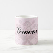 two tone pastel pink floral damask pattern mugs