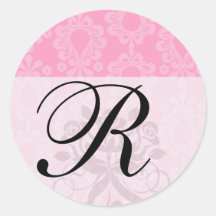 two tone pastel pink floral damask pattern stickers
