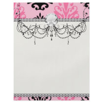 two tone pink and black chic damask personalised flyer