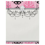 two tone pink and black chic damask flyers