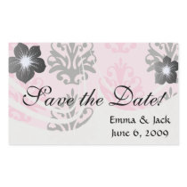 two tone pink and black chic damask rectangular sticker