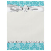 two tone pretty blue flower floral damask full colour flyer