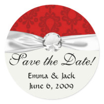 two tone red damask stickers