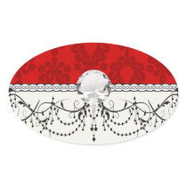 two tone red damask stickers