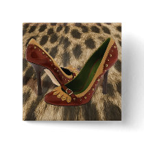Two Toned Studded Leather Pumps on Fur