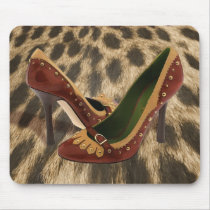 Two Toned Studded Leather Pumps on Fur