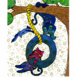 Two Tubby Tabby Cats Swinging From A Tree photo sculptures