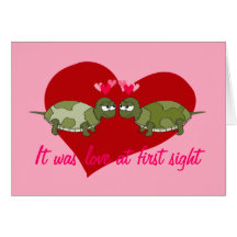 Two Turtles in Love Customisable Valentine Card