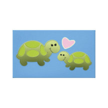 Two Turtles/ Siblings Stretched Canvas Print