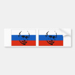 TWO Vladimir Putin/Russian Flag Bumper Stickers