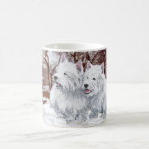 Two Westies in Wintertime Mugs