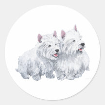 Two Westies Round Sticker