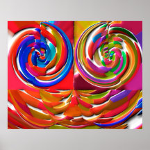 Two Wheel Energy Balancing Yoga Mandala V8 Posters