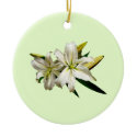 Two White Lilies And Buds ornaments