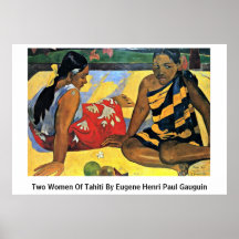 Two Women Of Tahiti By Eugene Henri Paul Gauguin Print