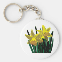 Two Yellow Daffodils  Keychain