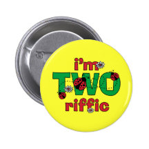 TWOriffic Ladybug 2nd Birthday Pinback Button