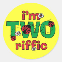 TWOriffic Ladybug 2nd Birthday Round Stickers