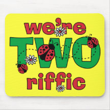 TWOriffic Ladybug Twins 2nd Birthday Mouse Pads