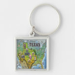 TX USA Map Key Chains