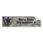 txsg  Serve Texas She deserves it! bumper stickers
