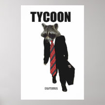 Tycoon with briefcase poster