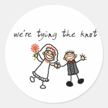 Tying the knot round stickers