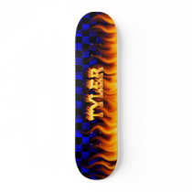 Tyler skateboard fire and flames design.