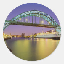 Tyne Bridge, Newcastle-Upon-Tyne, England Round Stickers