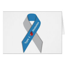 Type 1 Diabetes Awareness Ribbon Greeting Cards