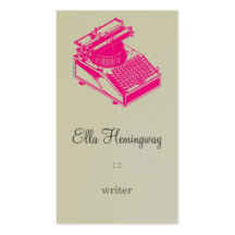 Type Writing Machine Business Card Template