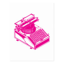 Type Writing Machine - Magenta Writer typewriter Post Cards