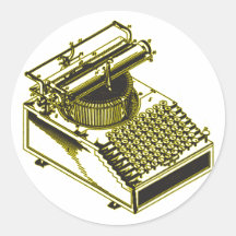 Type Writing Machine Patent Illustration Stickers