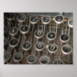 Typewriter Keys "I Love You" Print