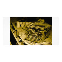typewriter photo card