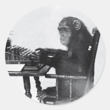 Typing Monkey Sticker