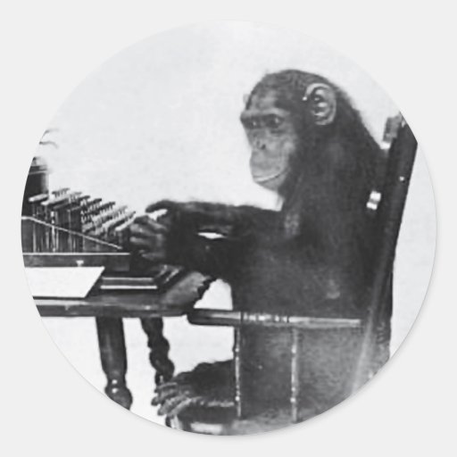 Typing Monkey Sticker