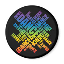 Typographic Dance (Spectrum) Fridge Magnet