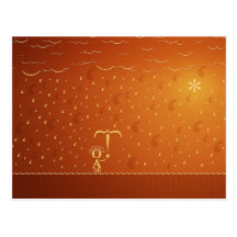 Typographic Rain (Colour 2) Post Cards