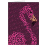 Typography Flamingo Greeting Card