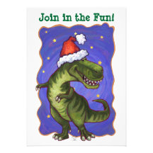 Tyrannosaurus Christmas Custom Invitation