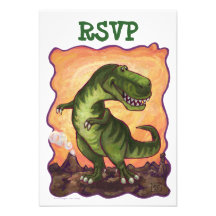 Tyrannosaurus Party Center Custom Invitation