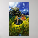 Tzardz Sarah with Leos in Mountain scene posters