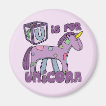 U is for Unicorn Magnet