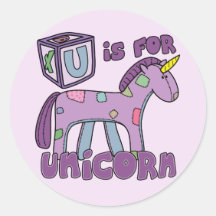 U is for Unicorn Stickers