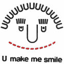 U make me smile embroidered shirts