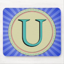 U MONOGRAM LETTER MOUSEPAD
