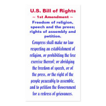 U.S. Bill of Rights, ~ First (1st) Amendment ~ Business Card Templates
