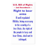 U.S. Bill of Rights ~ Second (2nd) Amendment ~ business cards